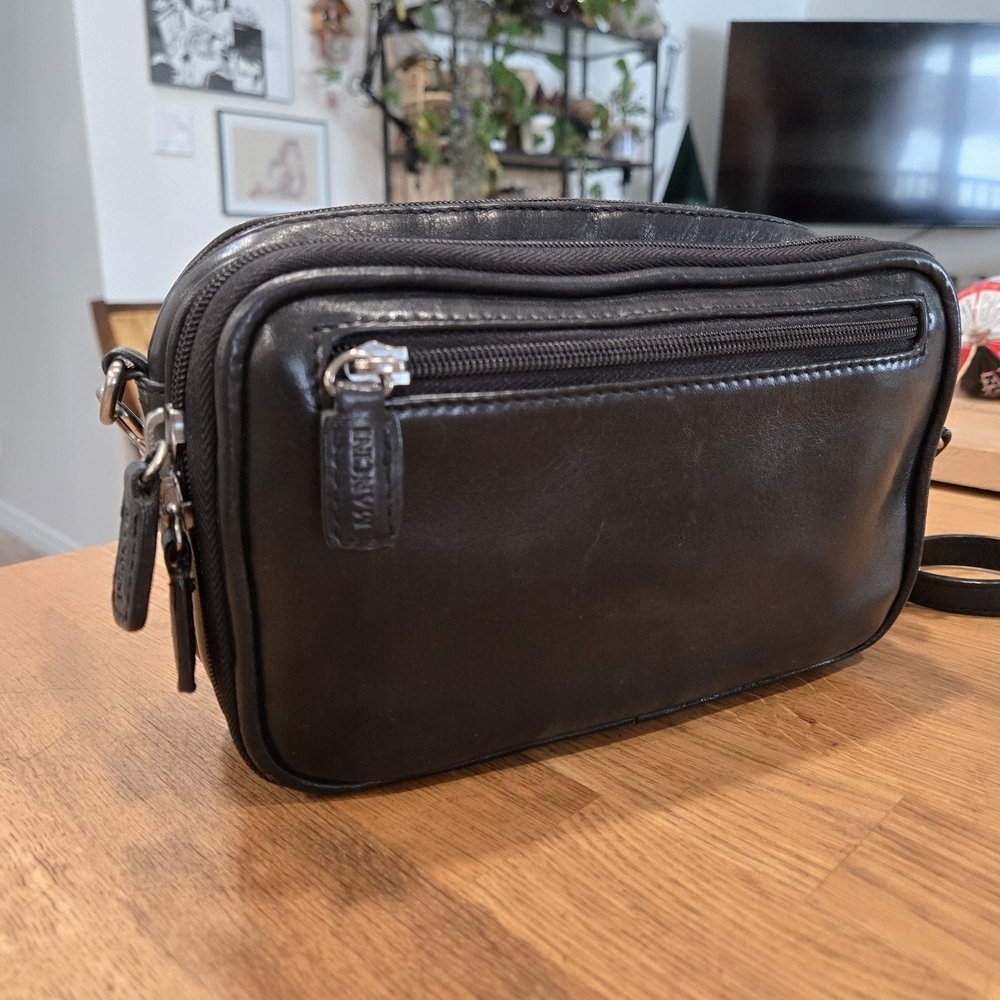 Mancini Leather Unisex Crossbody Wallet Bag - Picture 4 of 8